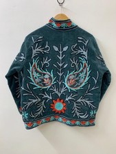 Vintage Velvet Suzani Jacket | Embroidered Floral Kimono Coat, Boho Uzbek Style picture
