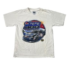 Vintage 2004 Pepsi 400 Daytona Nascar Tee T-Shirt FLAW White Youth Medium picture