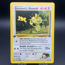 Pokemon Giovanni's Meowth 43/132 - 1st Edition Gym Challenge NM 2000 WotC picture