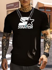 Vintage Starter Logo T Shirt Retro Classic Iconic Print Short Sleeve Round Neck picture