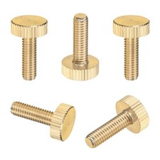 5-Pack Knurled Thumb Screws, M5x16mm Solid Brass Flat Head Knobs Bolts picture