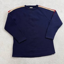Saks Fifth Avenue Men's Sweater Navy Blue Size M Vintage Active Sportswear Wool picture