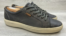 Ecco Soft 7 Men's Sneakers Gray Leather 8 Lace Up Casual Comfort Shoes picture