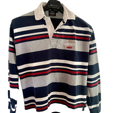 Guinness Blue/White Grey/Red Long Sleeve Rugby Shirt Men’s Size M picture