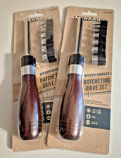 Menard's TWO (2) Wooden Handle Ratcheting Drive Sets 243-2022 picture