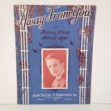 Vintage 1925 Away From You Sheet Music Charles Purcell Cover Photo picture