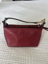 Rare Vintage Coach Y2K Red Embossed Signature Mini Bag picture