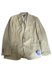 Club Room Mens Regular fit Luxury Linen Sport Coat Large Olive Solid Stretch picture