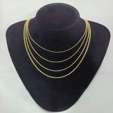 14K Real Solid Yellow Gold 1.5mm-6mm Rope Chain Necklace with Lobster Claw Clasp picture