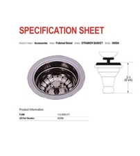 Franke Satin Nickel BSK W/o Overflow Full Assembly Strainer Basket picture