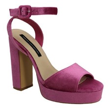 EUC French Connection Taryn Ankle Strap Chunky Platform Sandal Pink 7.5 picture