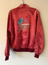 Vintage Desert Inn Las Vegas Super Bowl XXIV Satin Full Zip Jacket Maroon Size M picture