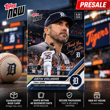 2026 Topps NOW Justin Verlander Final Game Detroit Tigers **PRESALE** picture