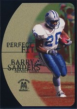 Barry Sanders 1999 SkyBox Molten Metal #1 Perfect Fit Gold SP Metal Die-Cut picture