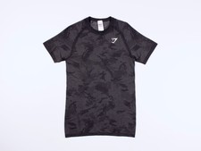 Men's GYMSHARK Geo Seamless Camouflage Camo Stretches Activewear T-Shirt Size M picture