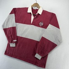 Vintage Troy University Rugby Shirt men's 2XL Red Gray Embroidered Thick Heavy picture