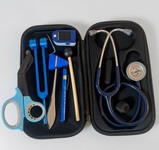 Cardiology Classic III Navy Blue High Quality Stethoscope 9Pcs Kit Fee Shipping picture