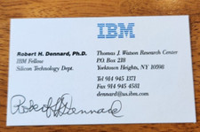 Autographed Dr. Robert Dennard business card w/coa  DRAM INVENTOR picture