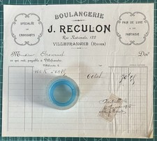 Rare invoice Boulangerie J.RECULON-Villefranche 1915 picture