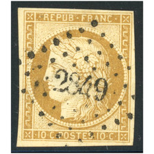 FRANCE CERES N°1 STAMP WITH NICE POSTAGE €365 SIGNED BROWN, RARE picture