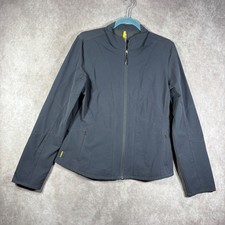 Lole Jacket Womens 12 Gray Full Zip Softshell Activewear Wicking Stretch Gym picture