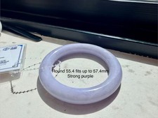 burma jadeite bangle 55.4m purple lavender type A Burmese jade 翡翠紫罗兰 picture