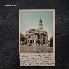 Antique Norwich CT City Hall Postcard 1906 Bardol Undivided Back Flag Cancel picture