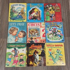 Vintage Whitman Tell-a-Tales Books Lot of 9 Lassie Wally Gator 1950s 1960s Retro picture