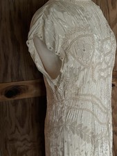 Zara 2 pc Ivory Jacquard Embroidered Maxi Dress With Chiffon Maxi Skirt Size L picture