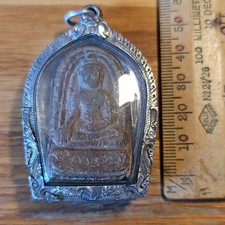 Thai  Phra Sum Kor Mueang Sat, Lampang old Beautiful Rare Buddha silver case picture