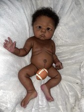 18 Inch Full Body Silicone Doll Hand Painted With Brown Skin Tone. picture