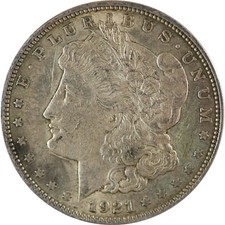 1921 Morgan Silver Dollar Coin (XF) picture