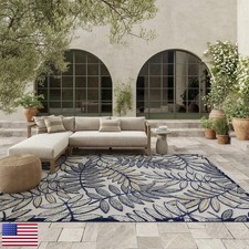 Nourison Home Aloha Ivory Navy 7'10