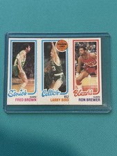 1980-81 Topps Fred Brown Larry Bird Ron Brewer #31/198 228 Trail Blazers Celtics picture