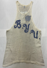 Vintage BYU Embroidered Spalding Knit Tank Top #3 w/ Cougar 1920s - 30s picture