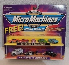 RARE  NEW 1998 MICRO MACHINES  #37 COPS 'N ROBBERS  8 VEHICLES PLUS COP & THIEF picture