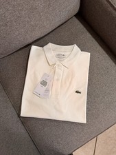 Lacoste Men's White Solid Short Sleeve Collared Polo Shirt Size M picture