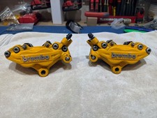 BREMBO Axial 65mm P4 30/34 Caliper Yellow Color With Brake Pad RH LH Pair picture