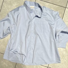 Roundtree & Yorke Gold Label Blue Dress Shirt Big & Tall 22/35 Non-Iron picture