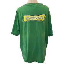 90s/ Y2K Reebok Athletic Green T-Shirt with Yellow Logo, size L picture