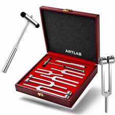 PREMIUM 7 Tuning Fork Set Medical Chiropractic  Diagnostic instruments W/Hammer picture