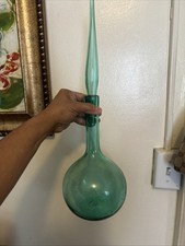 Vintage MCM Blenko Glass 627L Decanter In Turquoise 18