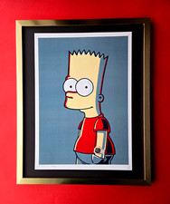 🔥 DeathNYC Large Framed 16x20in Pop Art Hand Signed BART SIMPSON COA $  picture