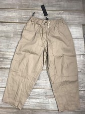 NWT Kedem Sasson Womens Elastic Band Khaki Pants w/ Pockets Size 3 Wide Ankle picture