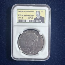 1972-D Eisenhower Dollar (Do Not Go By Slab Grade, See Photos Of Coin) picture