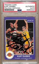 1984-85 Star Company #180 Kurt Rambis Lakers Signed/Auto Card PSA/DNA 178932 picture
