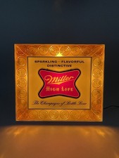 Vintage Miller High Life Beer Lighted Bar Sign Blinking Light WORKS picture