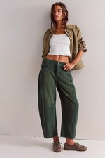 Free People We The Free Good Luck Mid-Rise Cord Barrel Jeans 29 Trousers 47287 picture