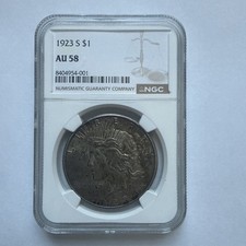 1923-S Peace Silver Dollar NGC AU58. picture