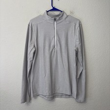 Lululemon Surge Warm 1/2 Zip Pullover Men’s Size M Heathered Sea Salt Gray picture